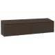 Barna polyrattan kerti tárolóláda 220x50x58 cm