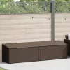 Barna polyrattan kerti tárolóláda 220x50x58 cm