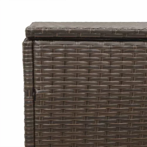 Barna polyrattan kerti tárolóláda 220x50x58 cm