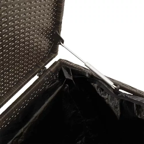 Barna polyrattan kerti tárolóláda 220x50x58 cm