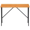 Fekete polyrattan kerti asztal akácfa lappal 105x75x72 cm