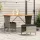 Szürke polyrattan akácfa lapos kerti asztal 105x75x72 cm
