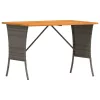 Szürke polyrattan akácfa lapos kerti asztal 105x75x72 cm