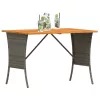 Szürke polyrattan akácfa lapos kerti asztal 105x75x72 cm