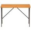 Szürke polyrattan akácfa lapos kerti asztal 105x75x72 cm