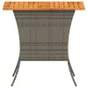 Szürke polyrattan akácfa lapos kerti asztal 105x75x72 cm
