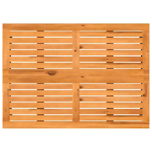 Szürke polyrattan akácfa lapos kerti asztal 105x75x72 cm