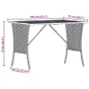 Szürke polyrattan akácfa lapos kerti asztal 105x75x72 cm