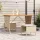 Bézs polyrattan akácfa lapos kerti asztal 105x75x72 cm
