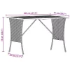 Bézs polyrattan akácfa lapos kerti asztal 105x75x72 cm