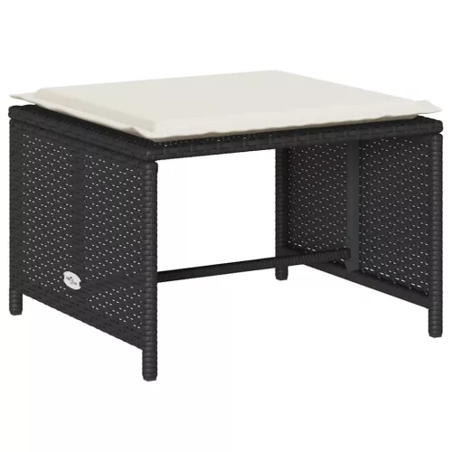 5 részes polyrattan kerti kanapé garnitúra párnákkal stackable