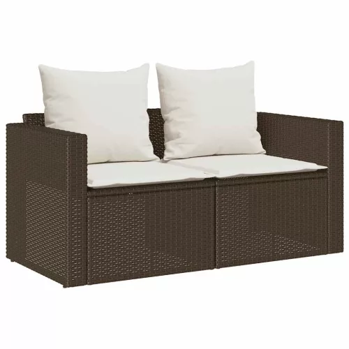 5 részes polyrattan kerti kanapé garnitúra párnákkal stackable