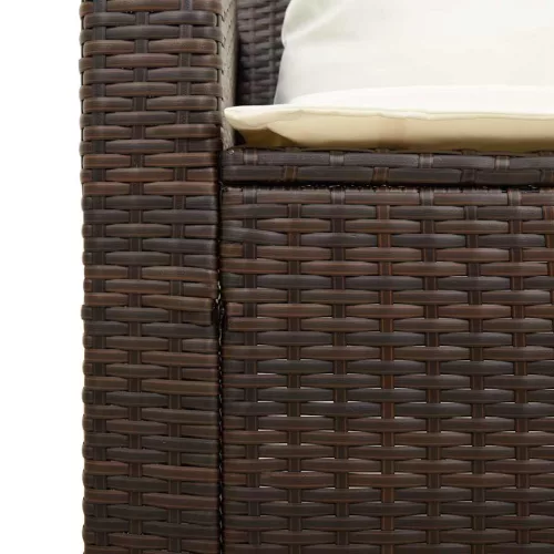 5 részes polyrattan kerti kanapé garnitúra párnákkal stackable