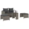 5 részes polyrattan kerti kanapé garnitúra párnákkal stackable