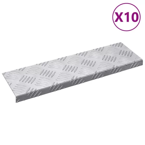 Rácsos lemezek 10 pcs Ezüst 60 x 18 cm Alumínium