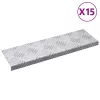 Rácsos lemezek 15 pcs Ezüst 60 x 18 cm Alumínium