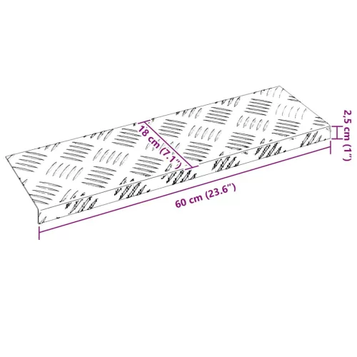 Rácsos lemezek 15 pcs Ezüst 60 x 18 cm Alumínium
