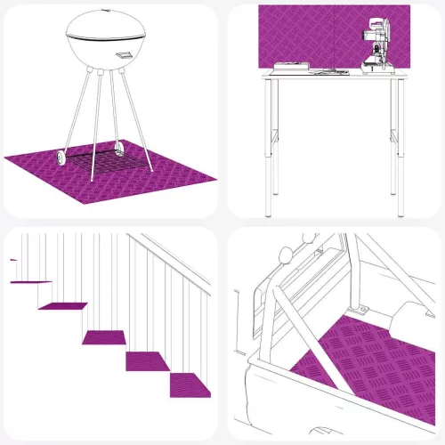 Rácsos lemezek 4 pcs Ezüst 40 x 20 cm Alumínium