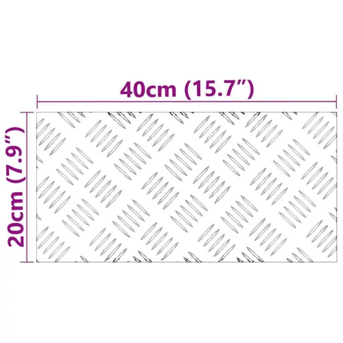 Rácsos lemezek 4 pcs Ezüst 40 x 20 cm Alumínium