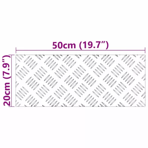 Rácsos lemezek 2 pcs Ezüst 50 x 20 cm Alumínium