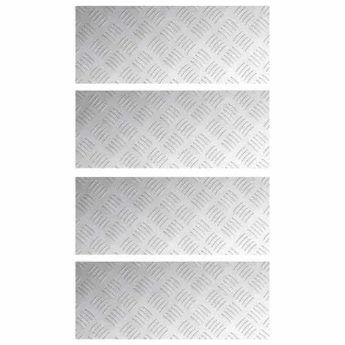Rácsos lemezek 4 pcs Ezüst 50 x 20 cm Alumínium