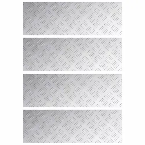 Rácsos lemezek 4 pcs Ezüst 60 x 20 cm Alumínium