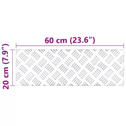 Rácsos lemezek 2 pcs Ezüst 60 x 20 cm Alumínium