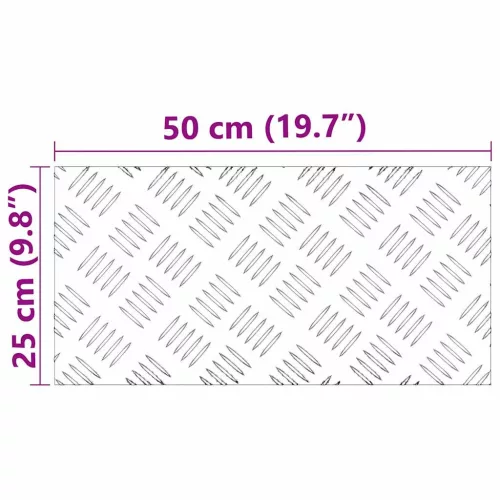 Rácsos lemezek 4 pcs Ezüst 50 x 25 cm Alumínium