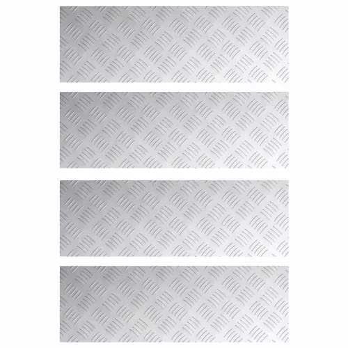 Rácsos lemezek 4 pcs Ezüst 75 x 25 cm Alumínium