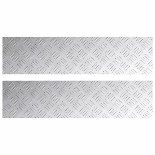 Rácsos lemezek 2 pcs Ezüst 100 x 25 cm Alumínium
