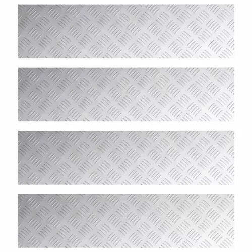 Rácsos lemezek 4 pcs Ezüst 100 x 25 cm Alumínium