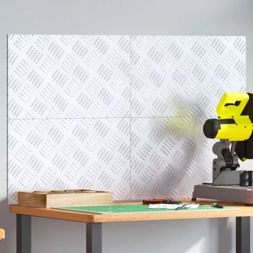 Rácsos lemezek 4 pcs Ezüst 50 x 30 cm Alumínium