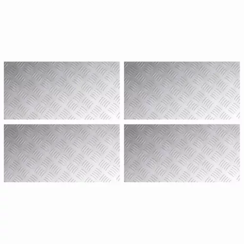 Rácsos lemezek 4 pcs Ezüst 60 x 30 cm Alumínium