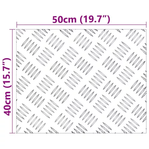 Rácsos lemezek 2 pcs Ezüst 50 x 40 cm Alumínium