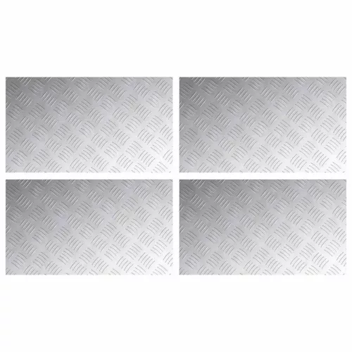 Rácsos lemezek 4 pcs Ezüst 70 x 40 cm Alumínium