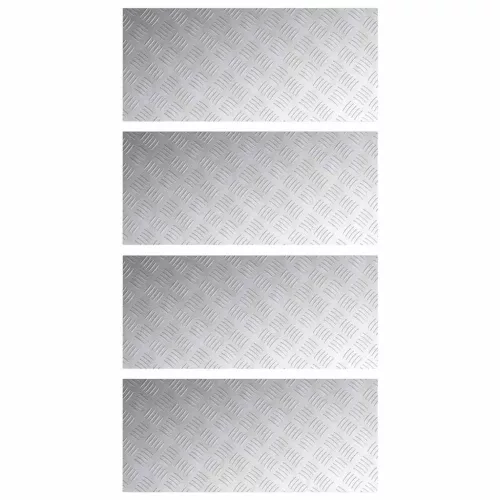 Rácsos lemezek 4 pcs Ezüst 90 x 40 cm Alumínium