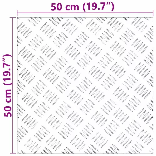Rácsos lemezek 4 pcs Ezüst 50 x 50 cm Alumínium