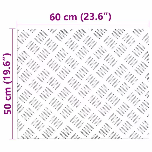 Rácsos lemezek 2 pcs Ezüst 60 x 50 cm Alumínium