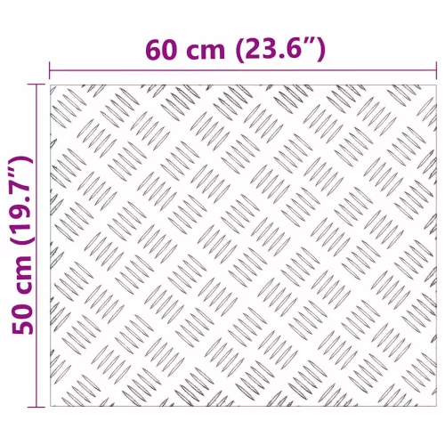 Rácsos lemezek 4 pcs Ezüst 60 x 50 cm Alumínium