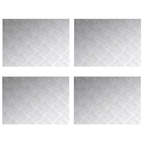 Rácsos lemezek 4 pcs Ezüst 70 x 50 cm Alumínium