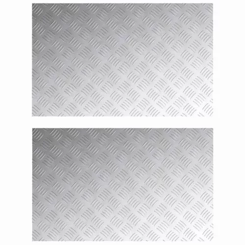 Rácsos lemezek 2 pcs Ezüst 80 x 50 cm Alumínium