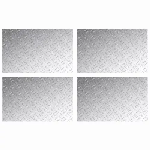 Rácsos lemezek 4 pcs Ezüst 80 x 50 cm Alumínium