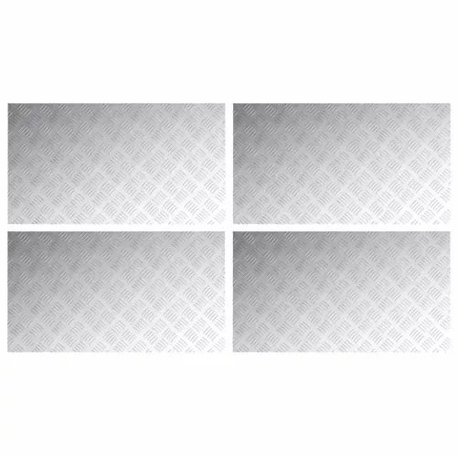 Rácsos lemezek 4 pcs Ezüst 90 x 50 cm Alumínium