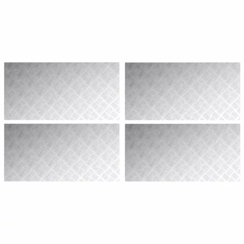 Rácsos lemezek 4 pcs Ezüst 100 x 50 cm Alumínium