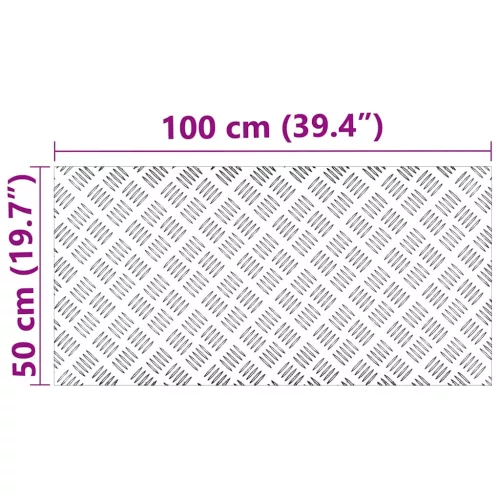 Rácsos lemezek 2 pcs Ezüst 100 x 50 cm Alumínium