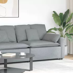   Világosszürke moduláris kanapé karfás végmodul párnákkal 100 cm