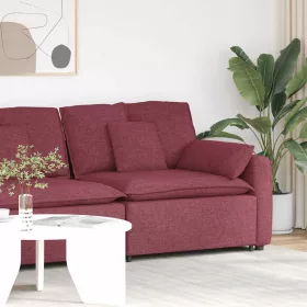   Borvörös moduláris kanapé karfás végmodul párnákkal 100 cm