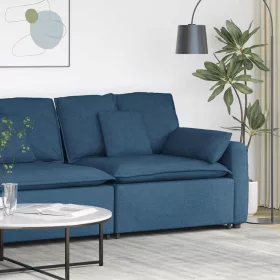 Kék moduláris kanapé karfás végmodul párnákkal 100 cm