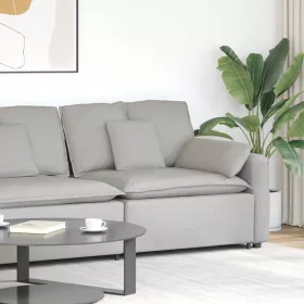   Felhőszürke moduláris kanapé karfás végmodul párnákkal 100 cm