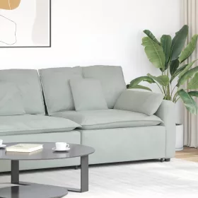   Világosszürke moduláris kanapé karfás végmodul párnákkal 100 cm